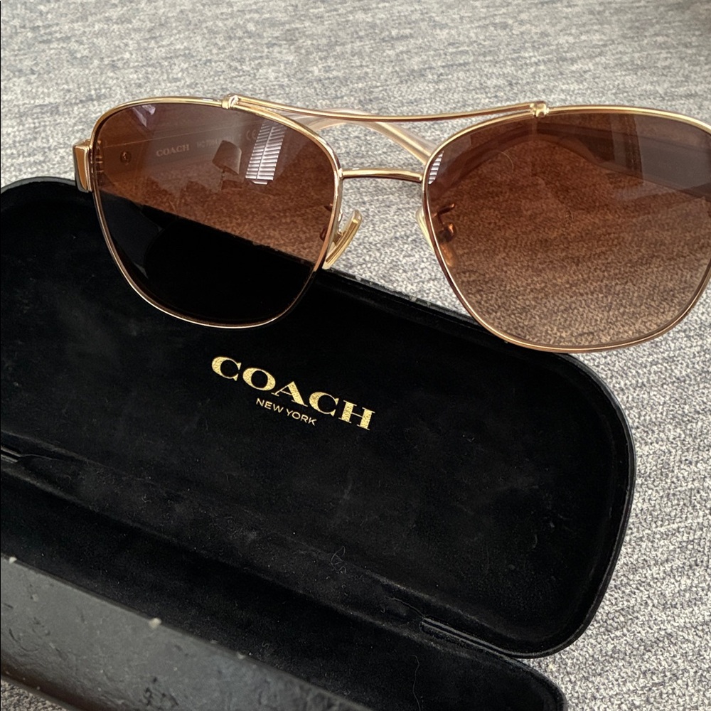 Gold Coach Aviator Sunglasses